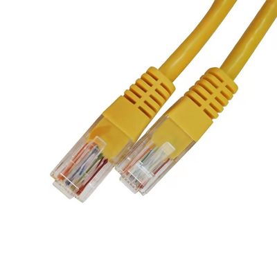 Κίτρινο καλώδιο Cat5e Ethernet σκοινιού μπαλωμάτων καλωδίων UTP Cat5 για τον υπολογιστή και το δρομολογητή