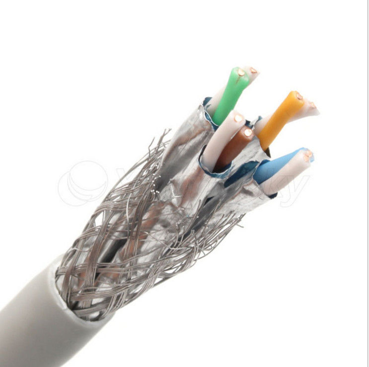Φύλλο αλουμινίου Al 0.58mm HDPE αγωγών καλώδιο μόνωσης SFTP Cat6a PVC, καλώδιο Ethernet Cat6a