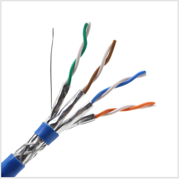 305m προστατευμένο 23awg 0.58mm γυμνό καλώδιο του τοπικού LAN χαλκού CAT7, γάτα 7 καλώδιο δικτύων