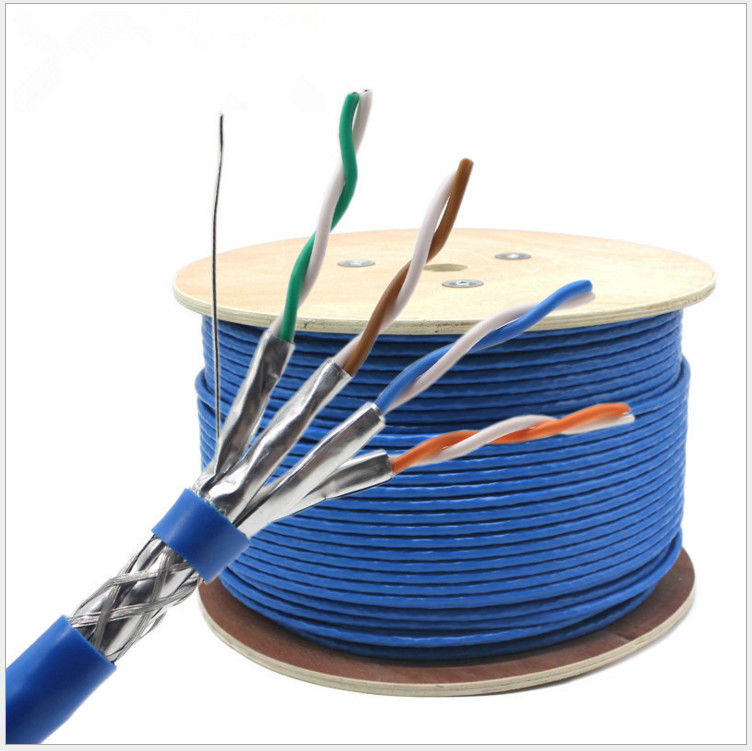 305m προστατευμένο 23awg 0.58mm γυμνό καλώδιο του τοπικού LAN χαλκού CAT7, γάτα 7 καλώδιο δικτύων