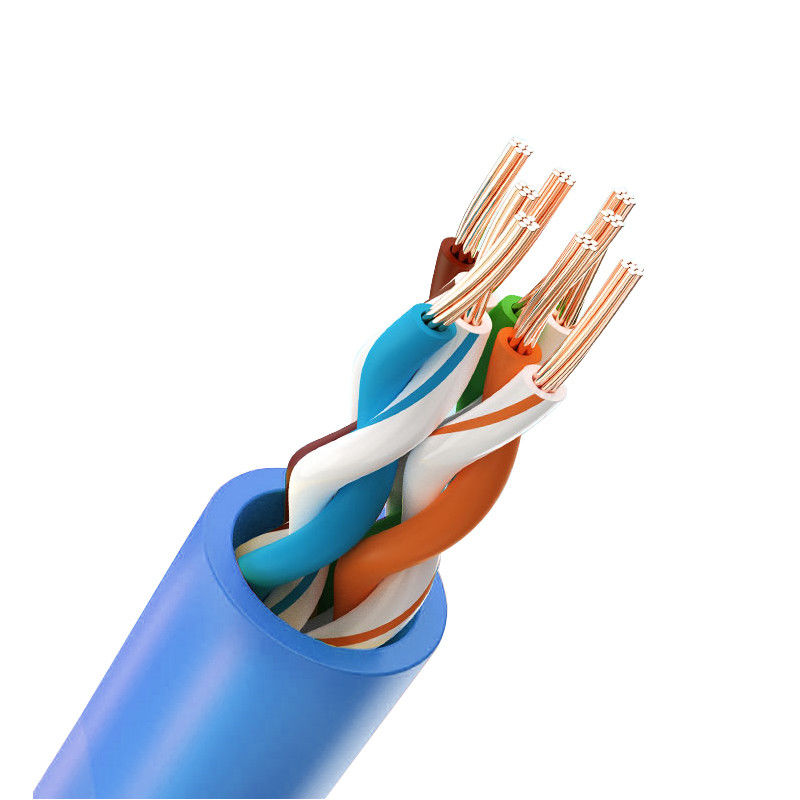 Σκοινί μπαλωμάτων αγωγών Cat5e PVC 8 ασπίδων UTP, εξωτερικό καλώδιο 50m Cat5e