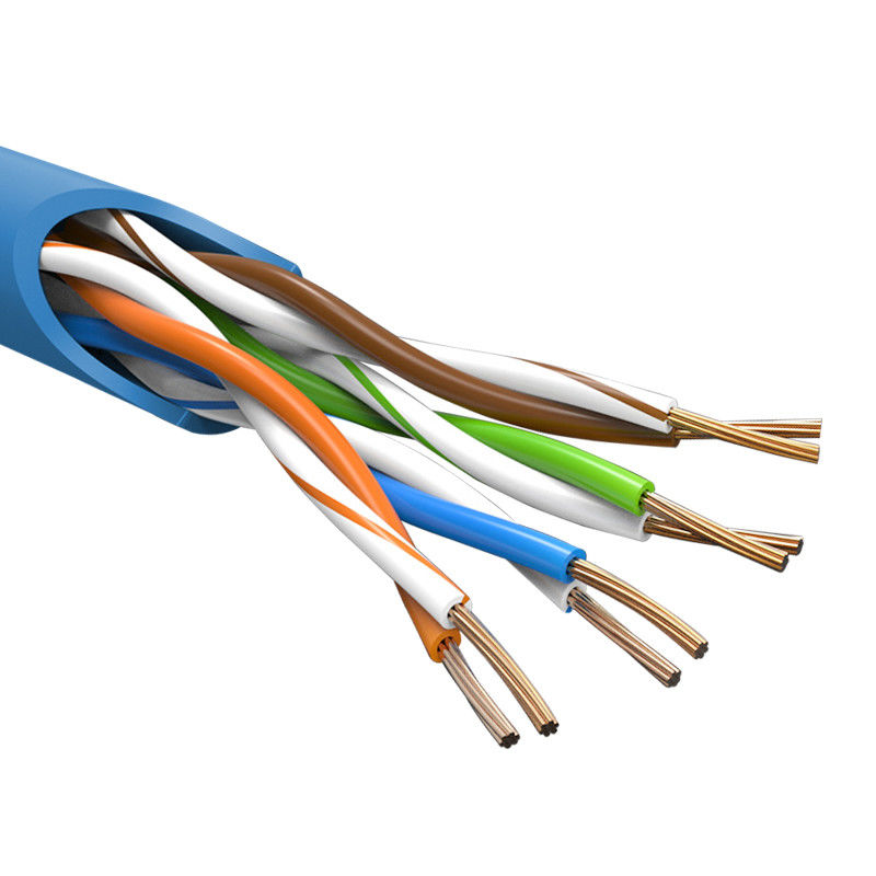 Σκοινί μπαλωμάτων αγωγών Cat5e PVC 8 ασπίδων UTP, εξωτερικό καλώδιο 50m Cat5e