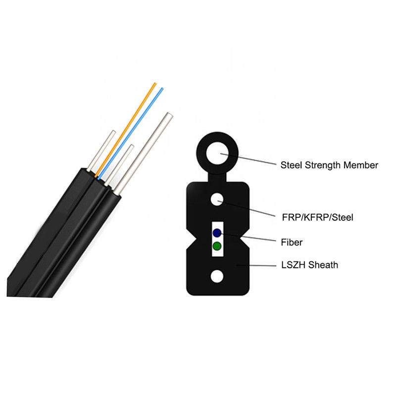 Καλώδιο 1 πυρήνας 2 καλώδιο πτώσης πυρήνων FTTH G657 οπτικών ινών