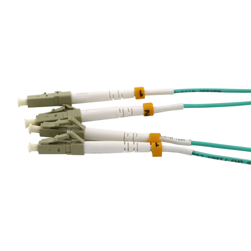 FTTH OM3 lc-UPC 3mm 1m διπλό σκοινί LSZH μπαλωμάτων οπτικών ινών