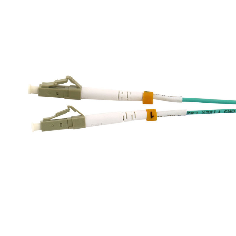 FTTH OM3 lc-UPC 3mm 1m διπλό σκοινί LSZH μπαλωμάτων οπτικών ινών